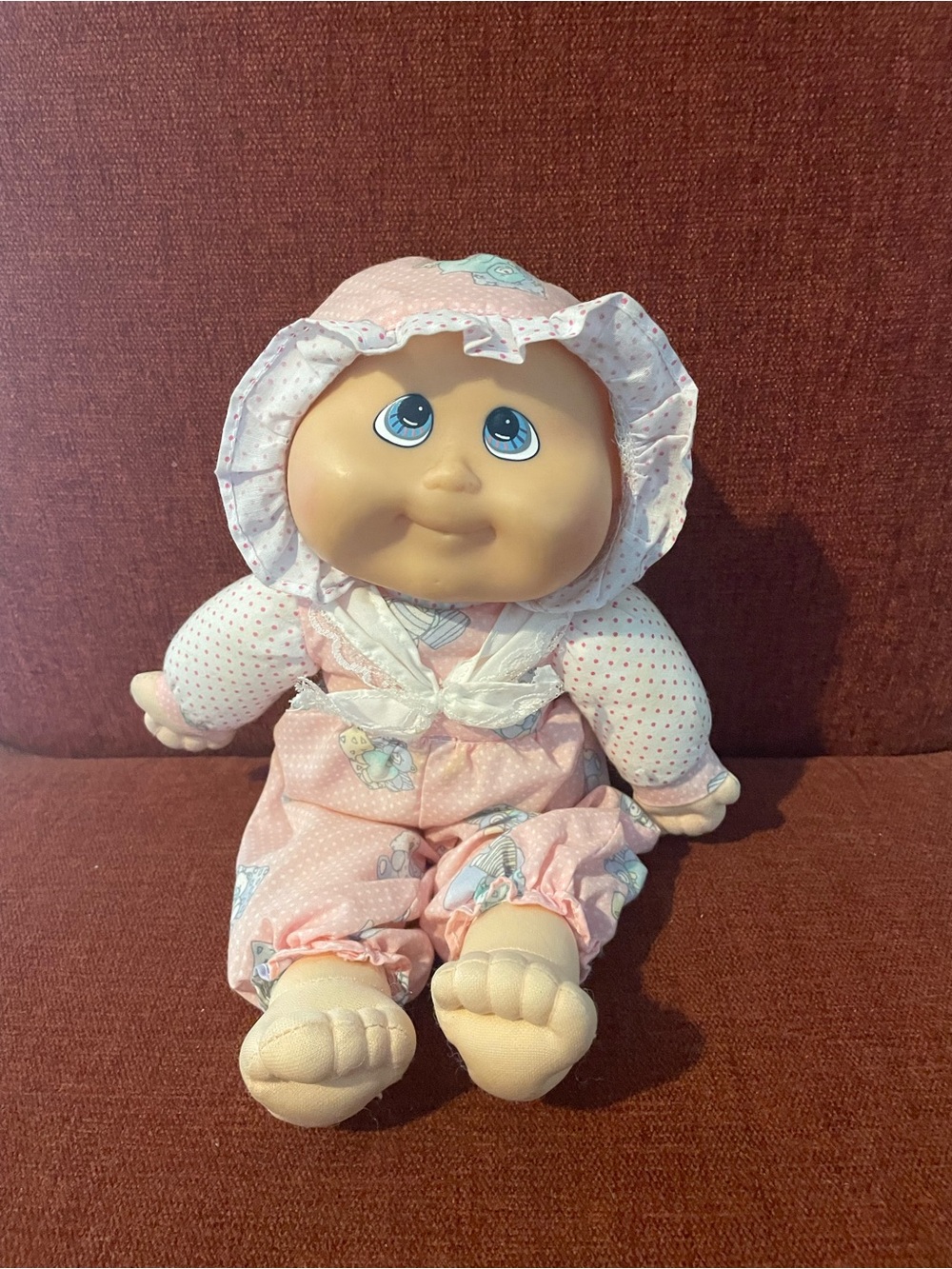 Pink Plush Baby Doll with Bonnet - Soft Cuddly Toy KUDDLE LOVE KIDS